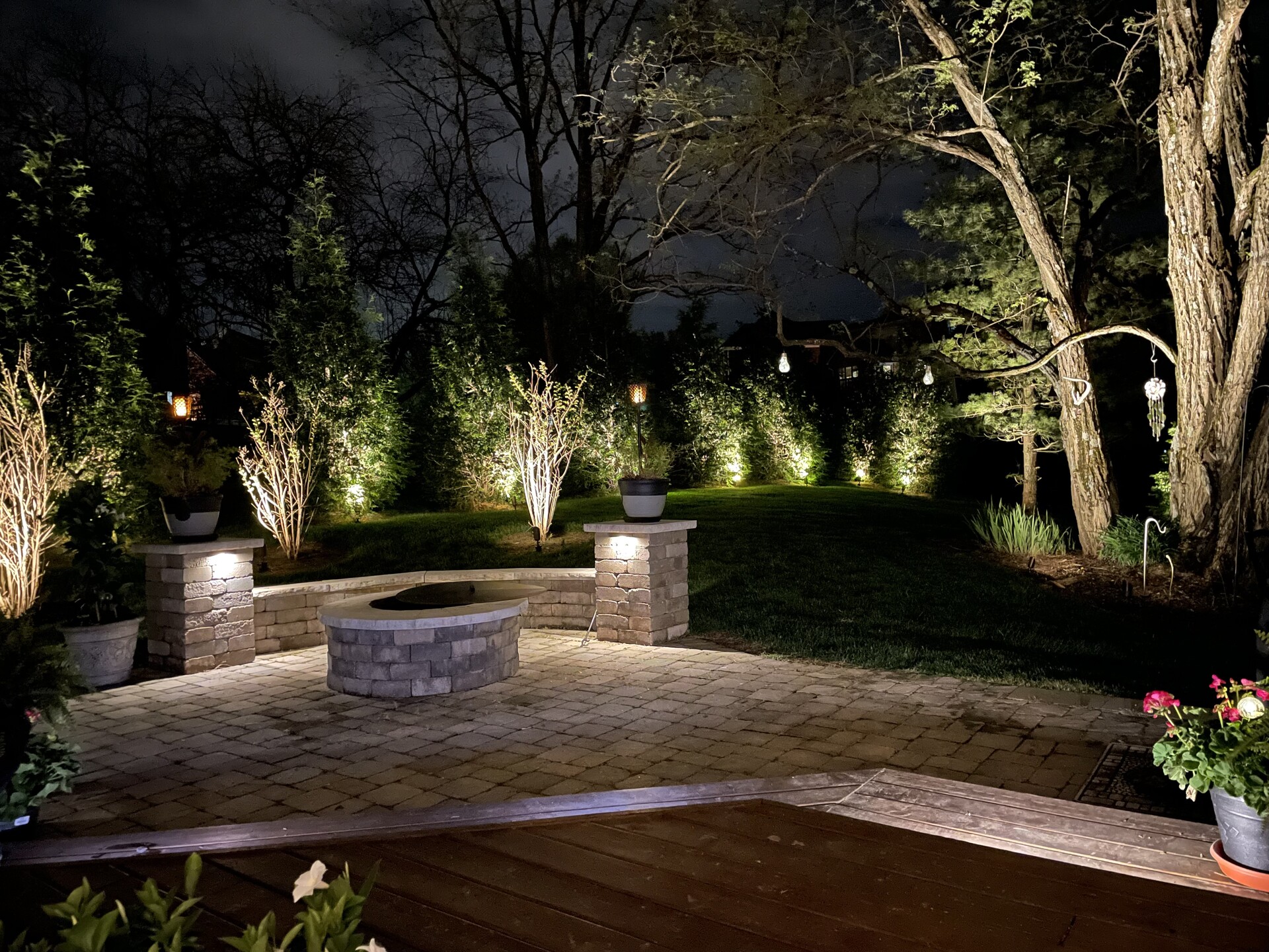 Fire Pit & Patio Retreat — Afterglow Landscape Lighting project